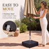 Commercial Umbrella Base with Wheels, Stainless Steel, 123 lbs