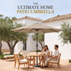 9ft Commercial Grade 5 Year No Fade Patio Umbrella, Tilt & Crank, Aluminum