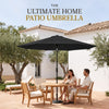 9ft Commercial Grade 5 Year No Fade Patio Umbrella, Tilt & Crank, Aluminum
