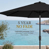 9ft Commercial Grade 5 Year No Fade Patio Umbrella, Tilt & Crank, Aluminum