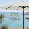 9ft Commercial Grade 5 Year No Fade Patio Umbrella, Tilt & Crank, Aluminum