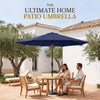 9ft Commercial Grade 5 Year No Fade Patio Umbrella, Tilt & Crank, Aluminum